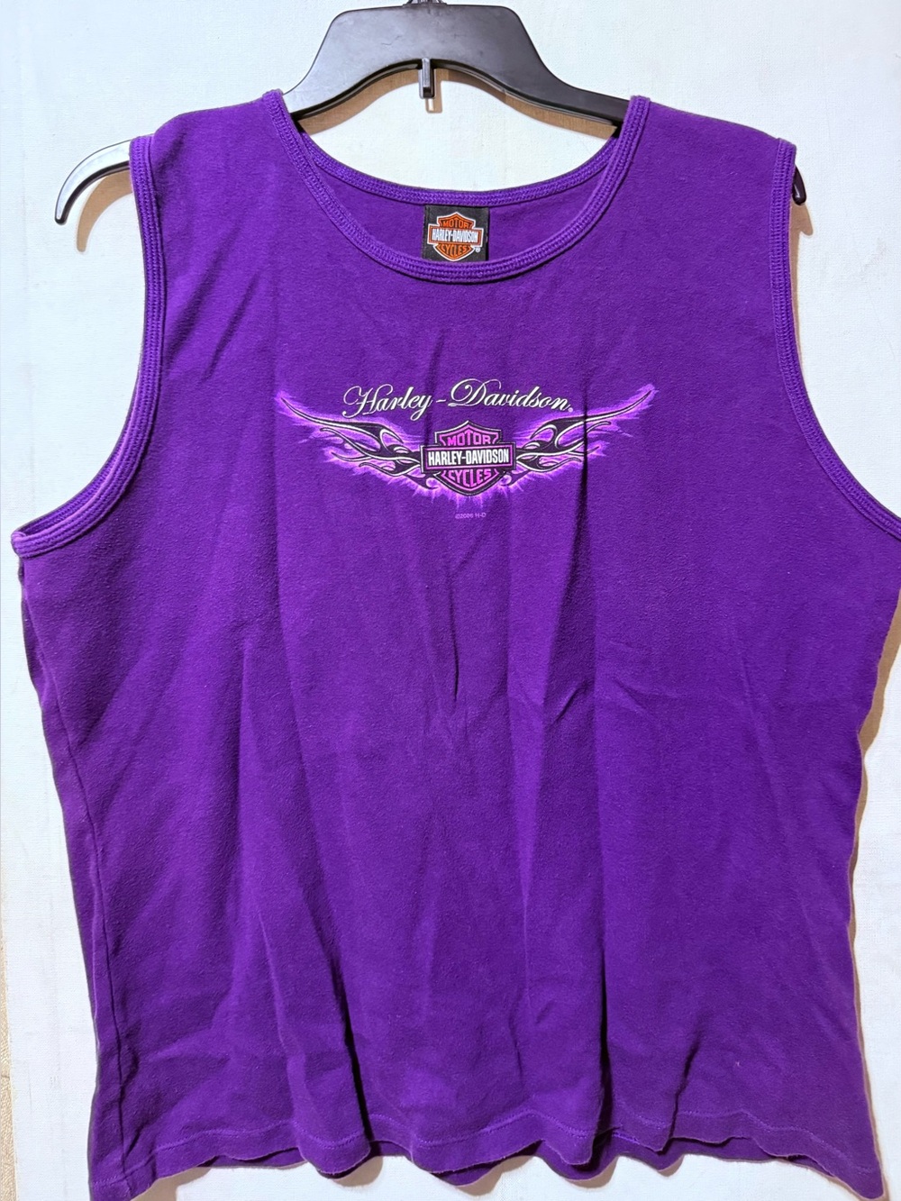 Harley-Davidson Purple Sleeveless Tank with Winged Logo